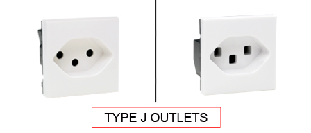 TYPE J Outlets are used in the following Countries:
<br>
Primary Country known for using TYPE J outlets is Switzerland.

<br>Additional Countries that use TYPE J outlets are Liechtenstein, Rwanda.

<br><font color="yellow">*</font> Additional Type J Electrical Devices:

<br><font color="yellow">*</font> <a href="https://internationalconfig.com/icc6.asp?item=TYPE-J-PLUGS" style="text-decoration: none">Type J Plugs</a> 

<br><font color="yellow">*</font> <a href="https://internationalconfig.com/icc6.asp?item=TYPE-J-CONNECTORS" style="text-decoration: none">Type J Connectors</a> 

<br><font color="yellow">*</font> <a href="https://internationalconfig.com/icc6.asp?item=TYPE-J-POWER-CORDS" style="text-decoration: none">Type J Power Cords</a> 

<br><font color="yellow">*</font> <a href="https://internationalconfig.com/icc6.asp?item=TYPE-J-POWER-STRIPS" style="text-decoration: none">Type J Power Strips</a>

<br><font color="yellow">*</font> <a href="https://internationalconfig.com/icc6.asp?item=TYPE-J-ADAPTERS" style="text-decoration: none">Type J Adapters</a>

<br><font color="yellow">*</font> <a href="https://internationalconfig.com/worldwide-electrical-devices-selector-and-electrical-configuration-chart.asp" style="text-decoration: none">Worldwide Selector. View all Countries by TYPE.</a>

<br>View examples of TYPE J outlets below.